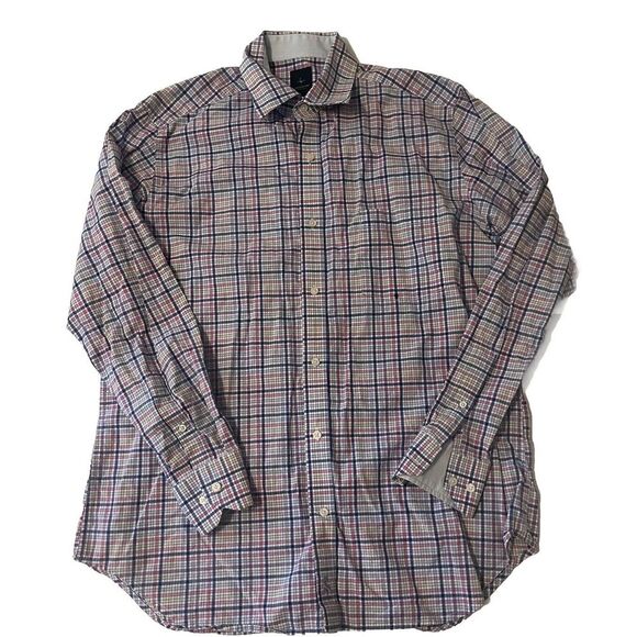 Tailorbyrd Collection Shirt Mens XL Blue Pink etc..Plaid Long Sleeve‎ Button Up - Picture 1 of 4